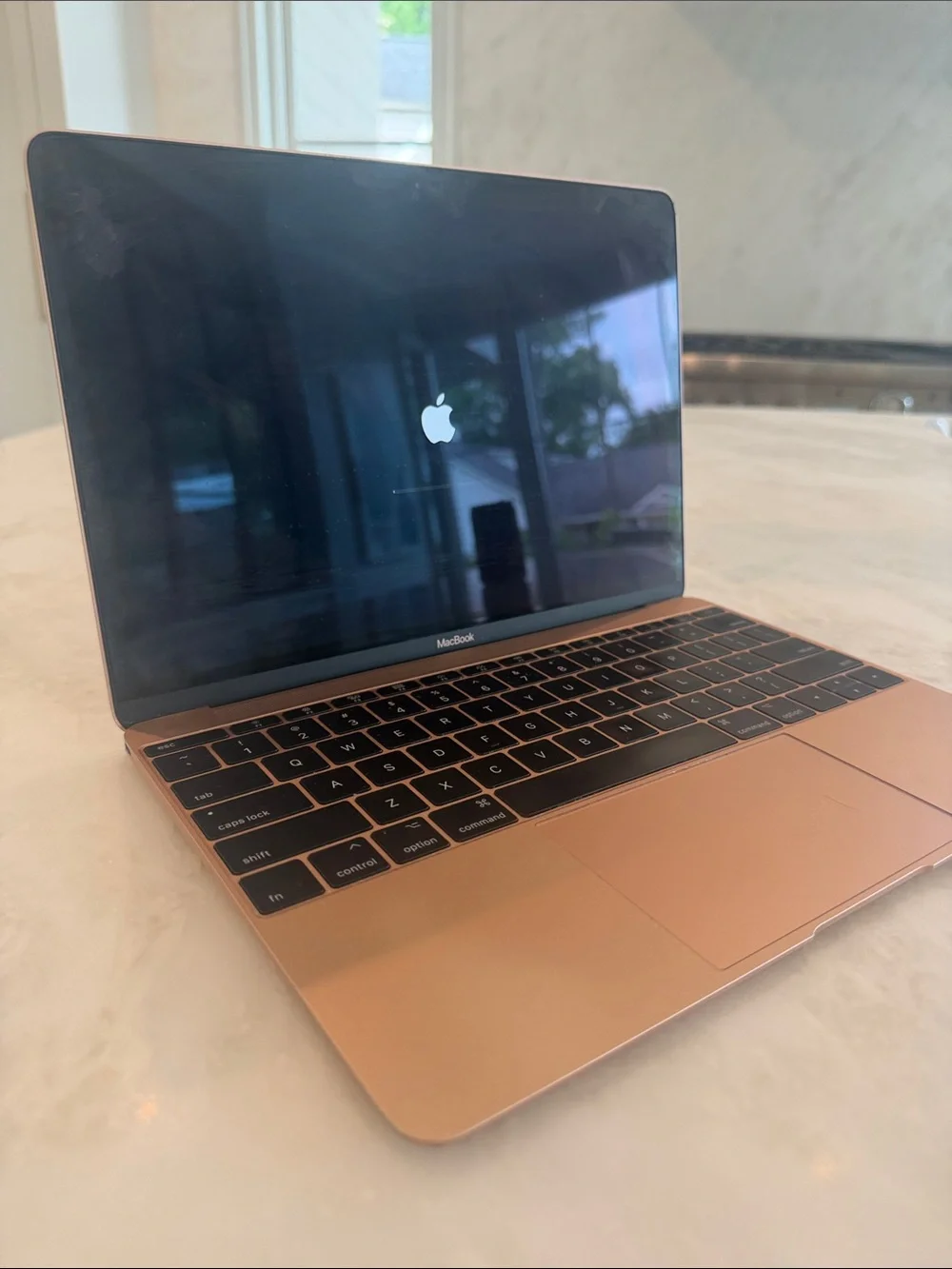 12’ Apple MacBook (2017)- Rose Gold Aluminum Laptop Top View